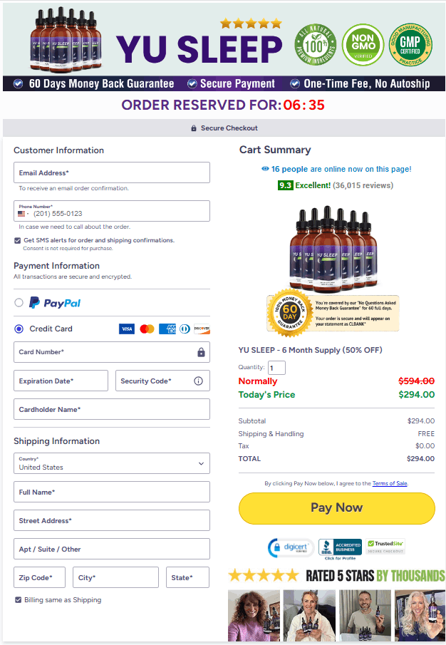yusleep-supplement-Secure-Checkout-page